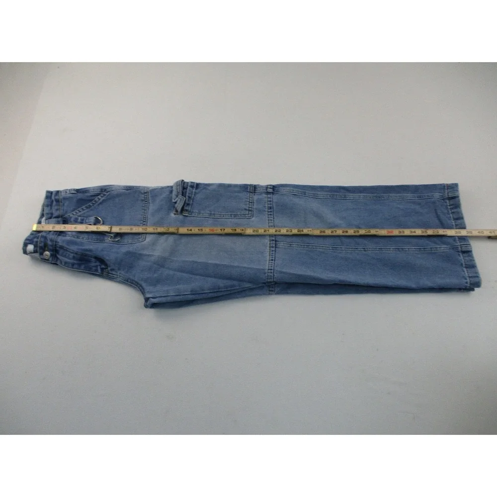 Forever 21 Cargo Jeans Women 28 Blue Utility Wide‎ Leg Relaxed Fit Workwear